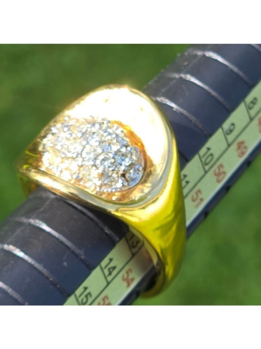 Vintage KJL Cocktail Ring Kenneth Jay Lane Gold Pave Rhinestone Dome signed bold - Picture 14 of 15